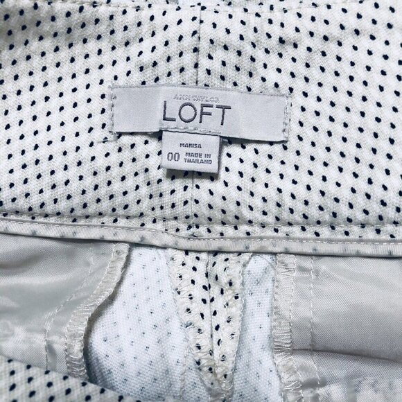 LOFT Pants Womens 00 Beige Black Micro Dot Print Ankle Stretch Classic Business - Picture 4 of 7